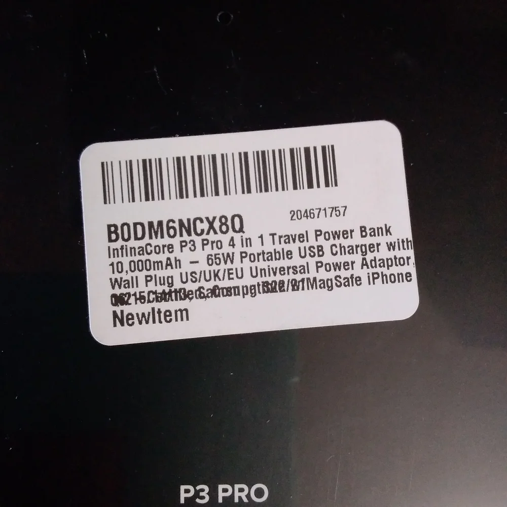 Black P3 Pro Travel Portable Charger